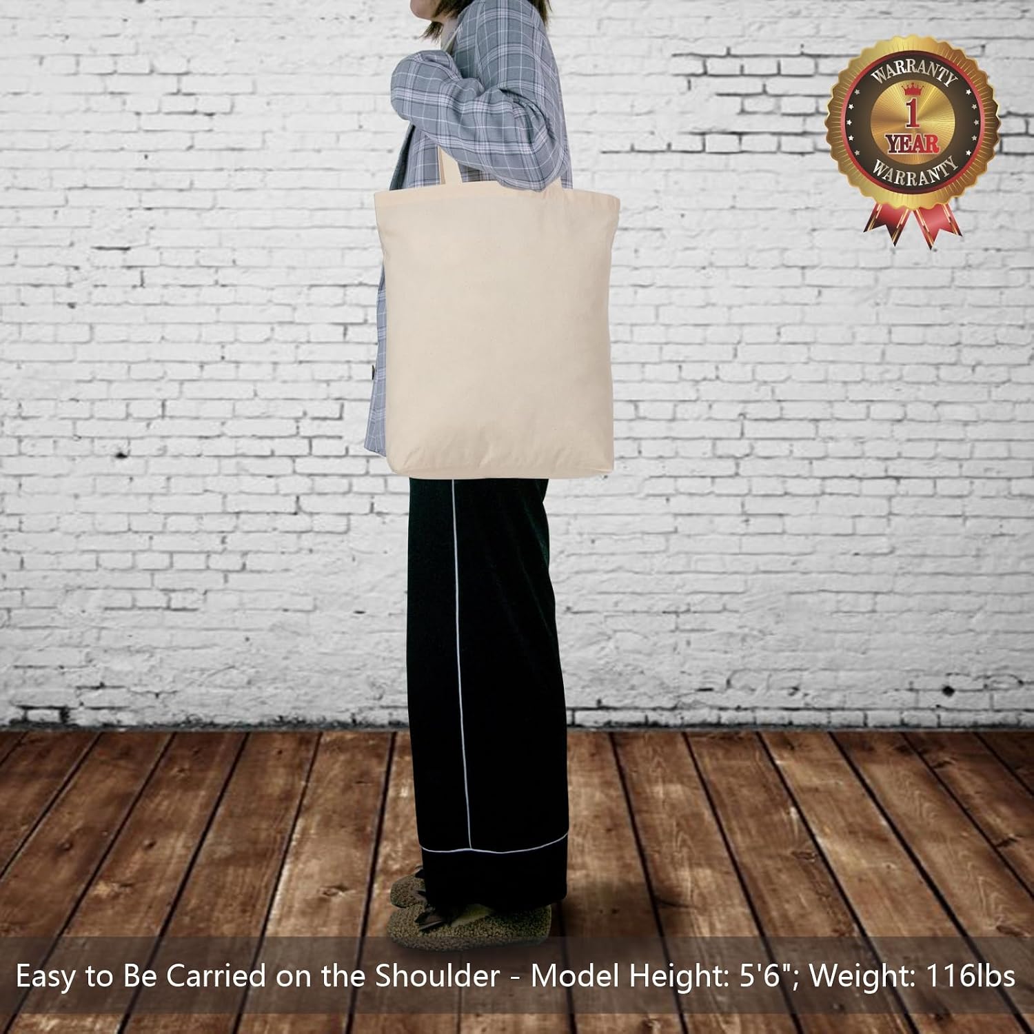 Cotton Totes with 4-Inch Gusset, 12 Pack, 15 x 16 x 4 in