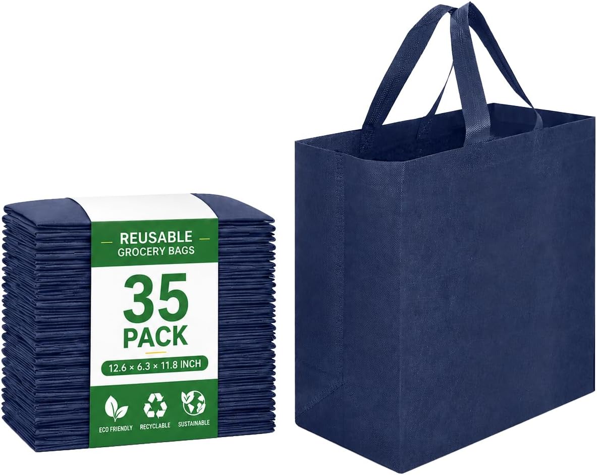 Non-Woven Grocery Totes, 12.6 x 6.3 x 11.8 Inch