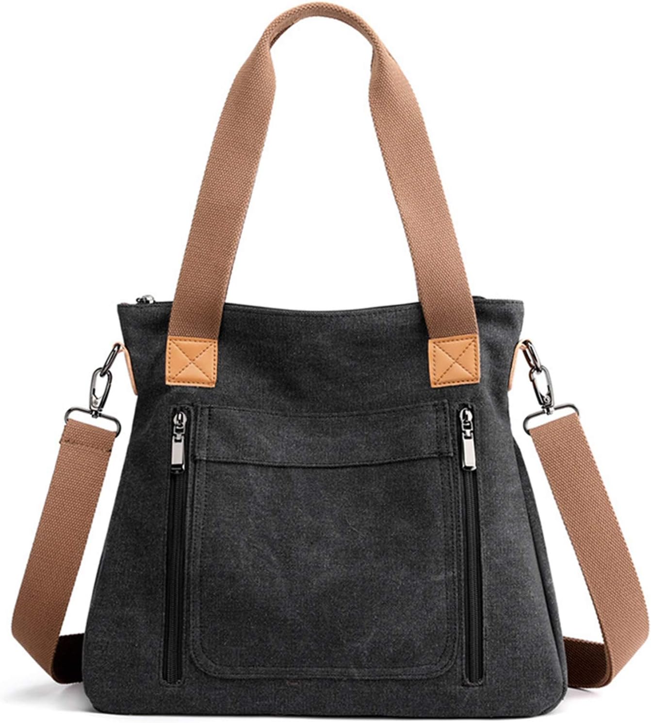 Vintage Canvas Tote with Multiple Pockets for Work